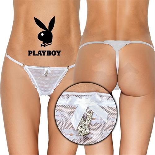 Colaless string de tul con volados blanca