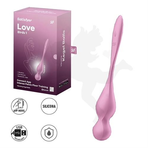 Love Birds 1 Entrenador de suelo pelvico con vibracion controlada por app